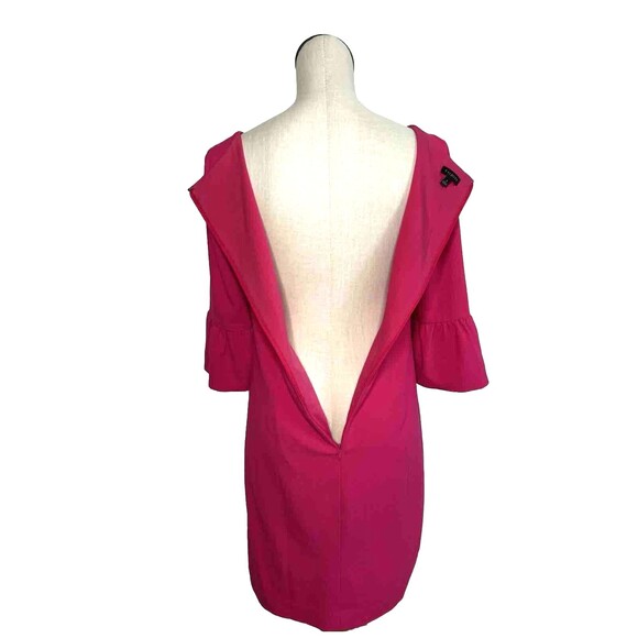Talbots Magenta Pink Shift Dress 3/4 Bell Sleeves Lined Stretch Size 2 - Picture 7 of 10